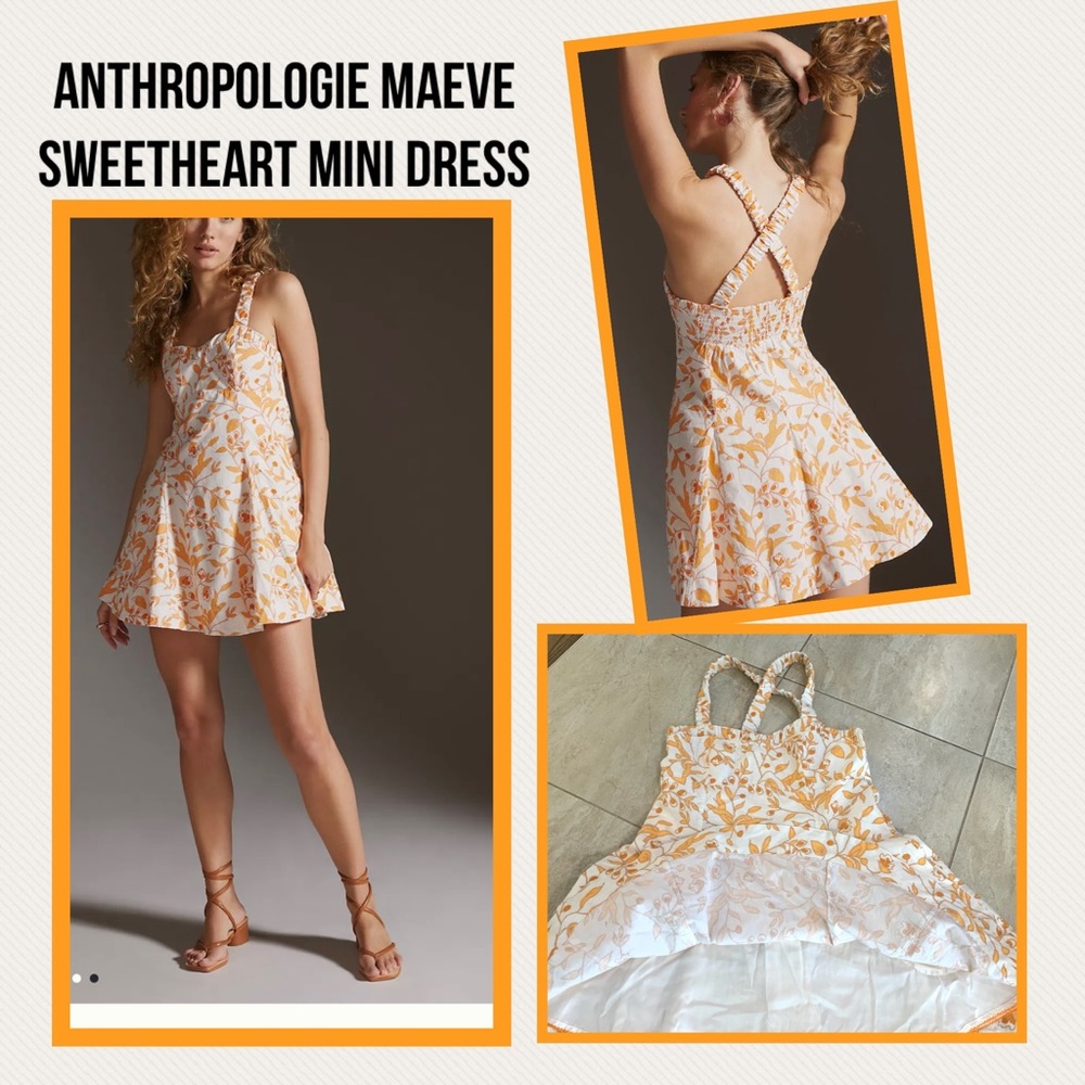 Anthropologie Maeve Sweetheart Mini Dress